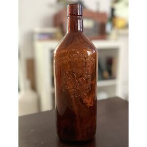 1957 50s Vintage AA Ancient Age Embossed Whiskey Bottle Kentucky Bourbon Amber